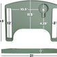 Dimension diagram of the walker tray: 21 inches wide, 14.5 inches deep and 1.5 inches tall, with a 5 inch cup holder and 12 by 2 inch walker handle slots.