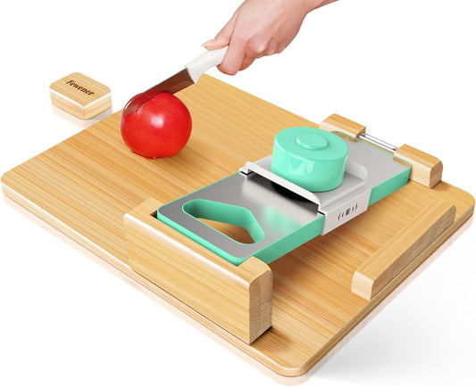 Adaptive One-Handed Cutting Board - Single Handed Board with Anti-slip Design, Bread Stops, Spikes