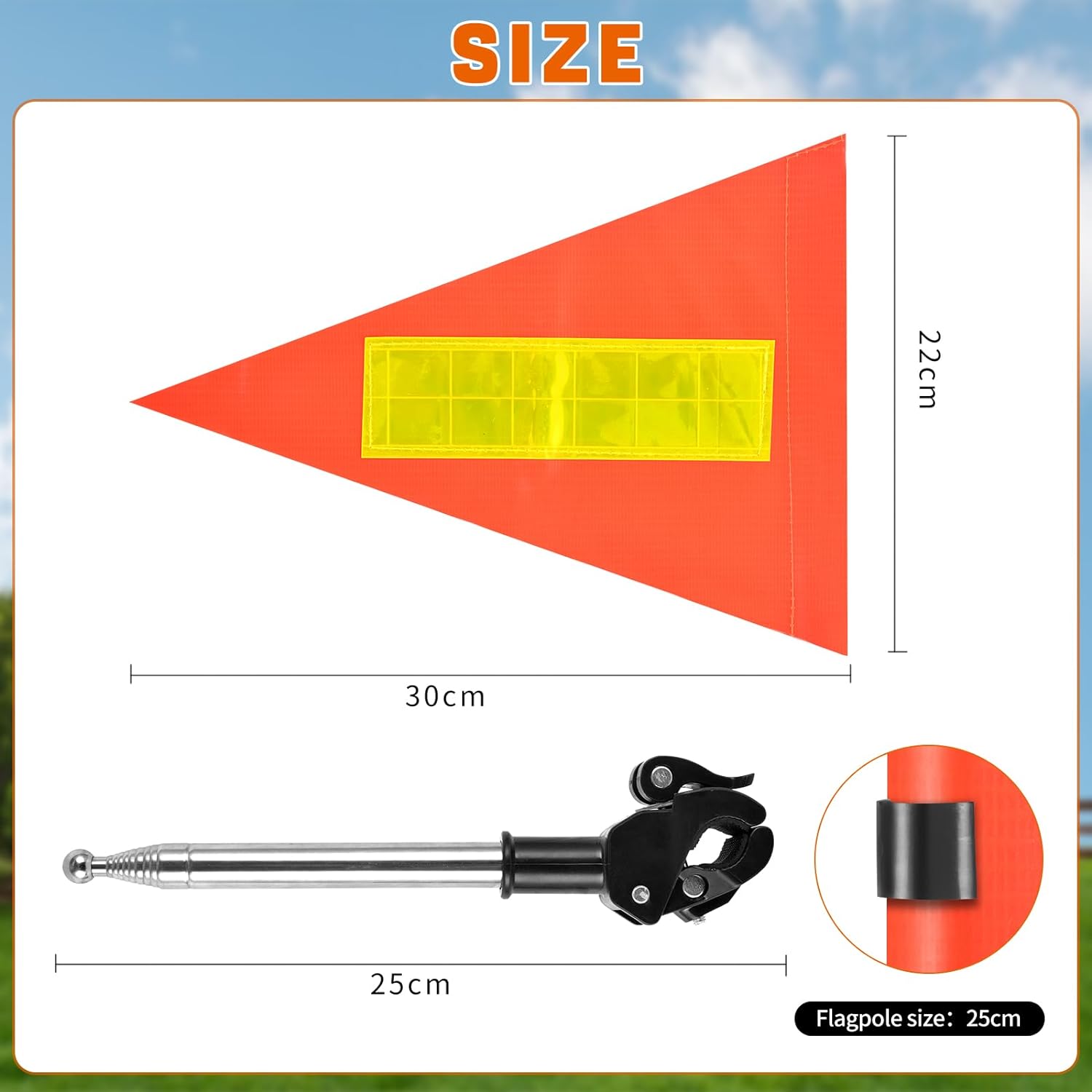 Telescoping Safety Flag dimensions from AskSAMIE