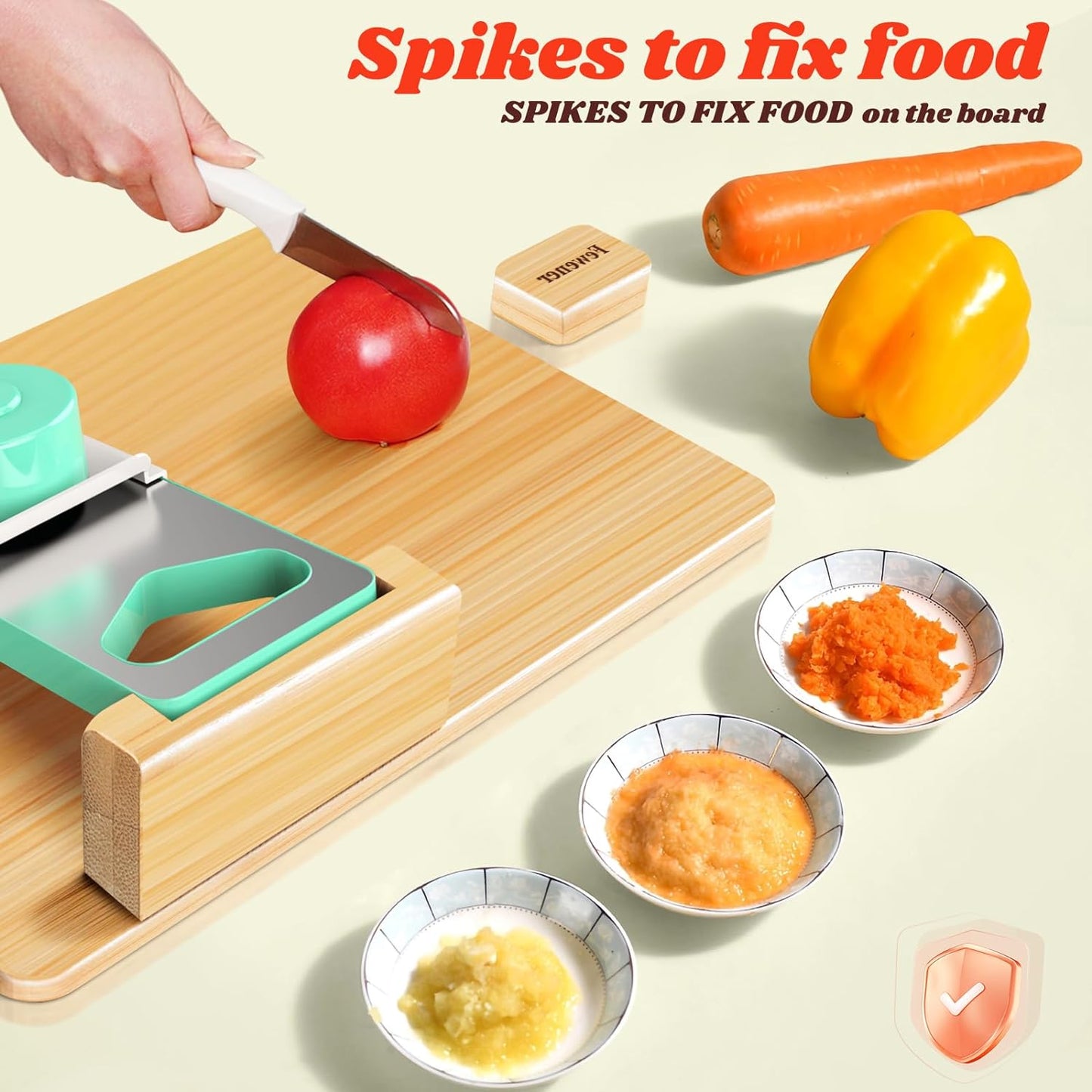 Adaptive One-Handed Cutting Board With Spikes