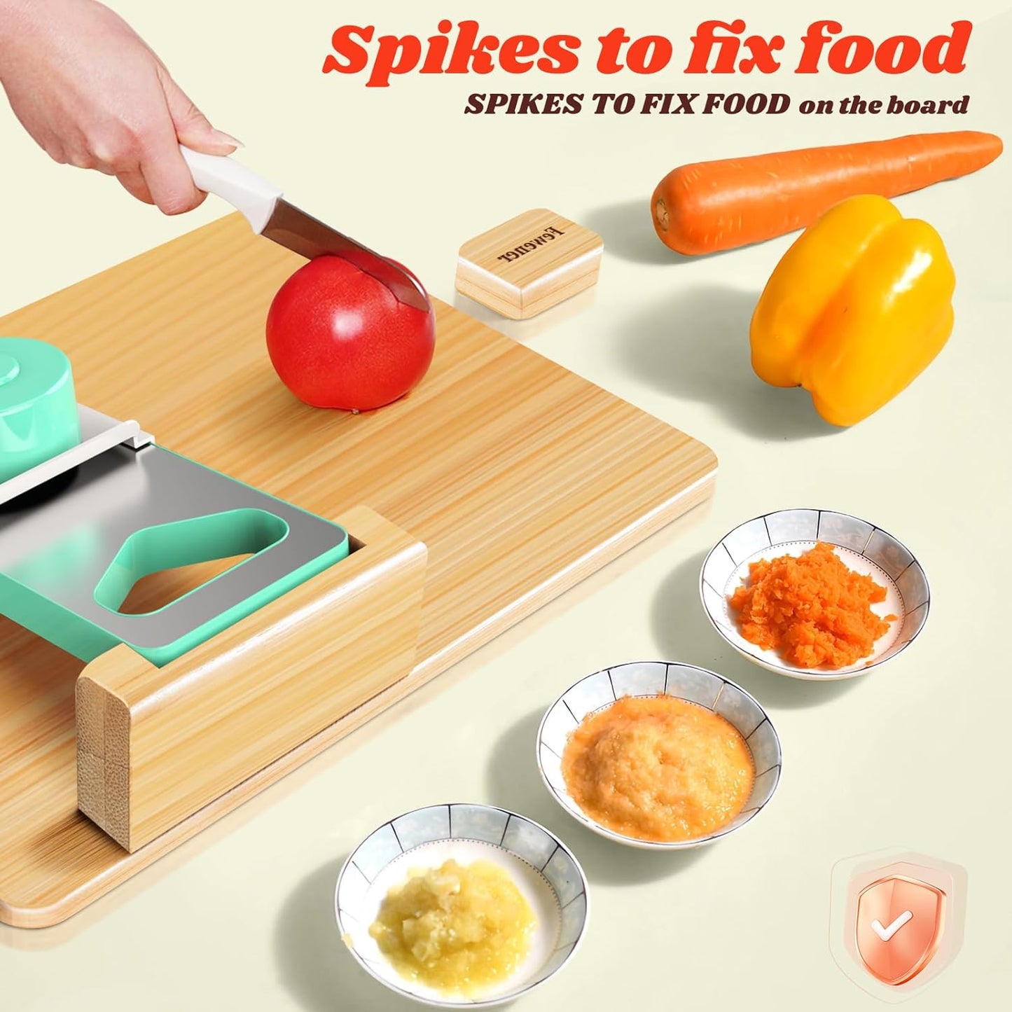 Adaptive One-Handed Cutting Board - Single Handed Board with Anti-slip Design, Bread Stops, Spikes