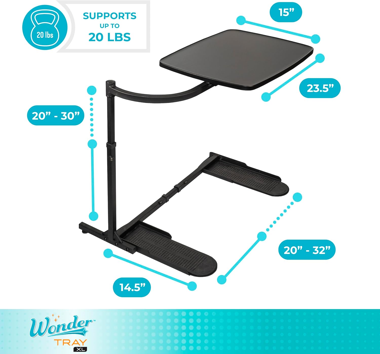Assist-A-Tray Ultimate | Swivel Tray for Your Chair from AskSAMIE dimensions