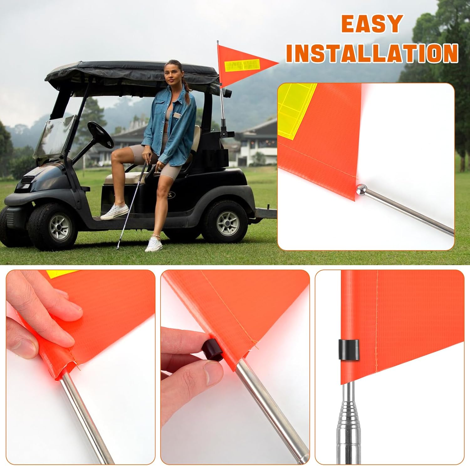 Telescoping Safety Flag images of installation from AskSAMIE