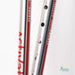 Close up on two Strongcore Active poling shafts on Activator poles with measurement markings on a white background.
