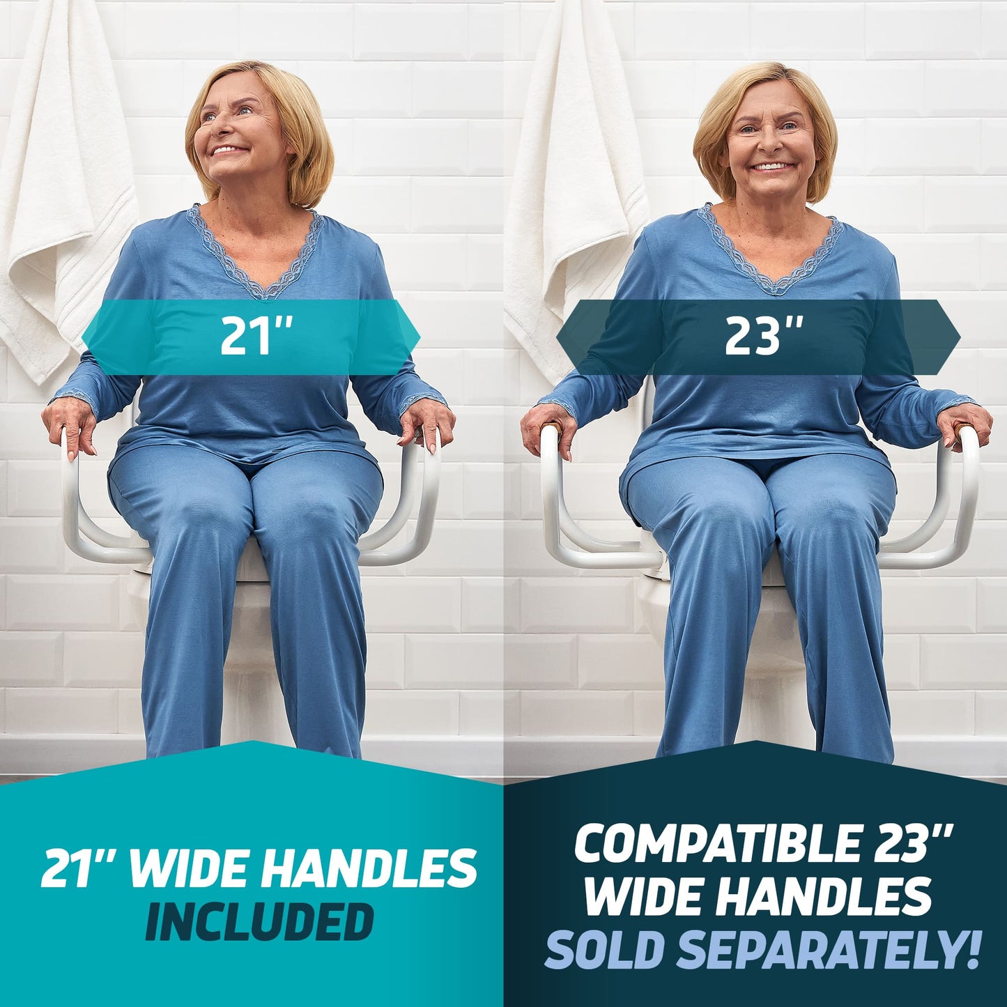 Raised Toilet Seat with Handles – Soft-Close, 3-Inch Riser for Seniors