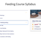 Feeding course syllabus for video training for caregivers at AskSAMIE