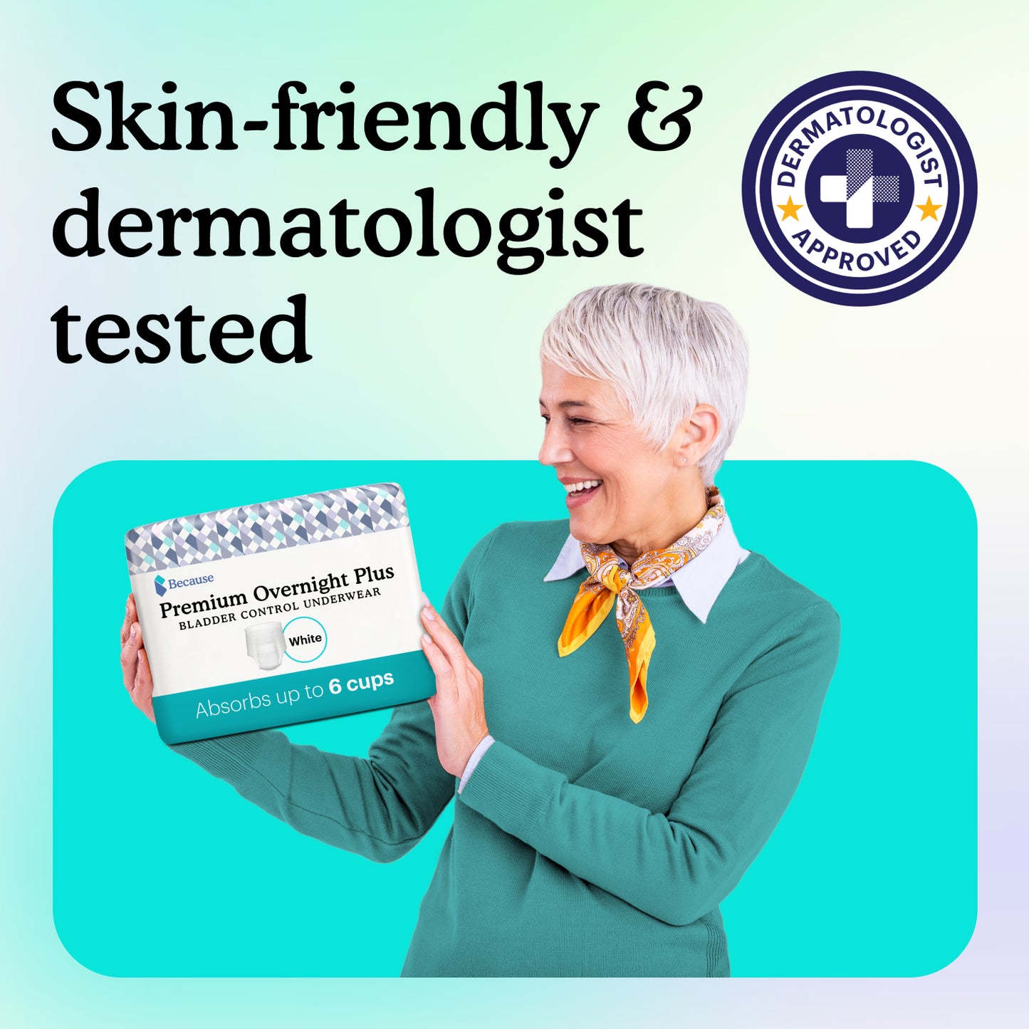 Premium Overnight Plus Underwear for Women dermatology tested from AskSAMIE