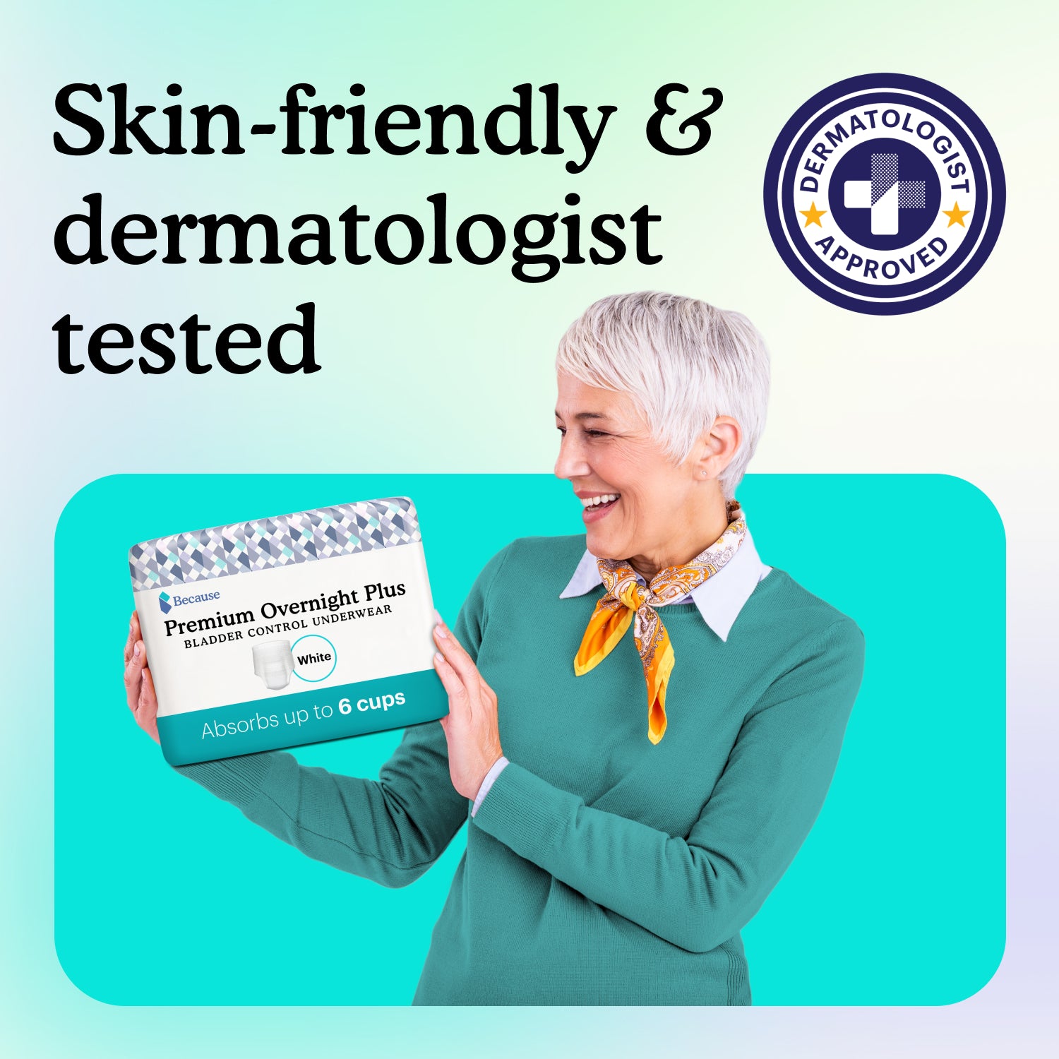 Premium Overnight Plus Underwear for Women dermatology tested from AskSAMIE
