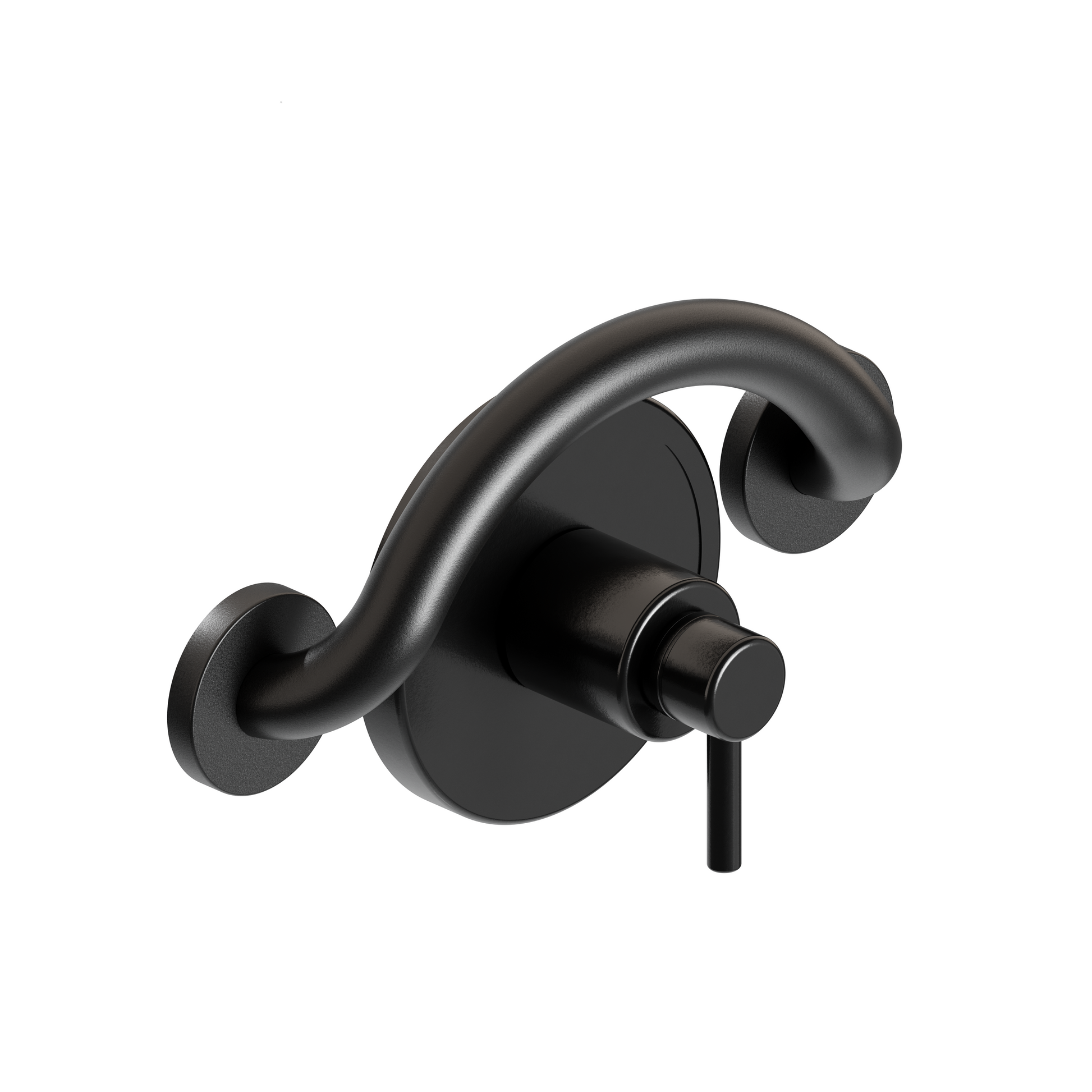 crescent grab bar black