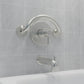 crescent grab bar in shower brushed