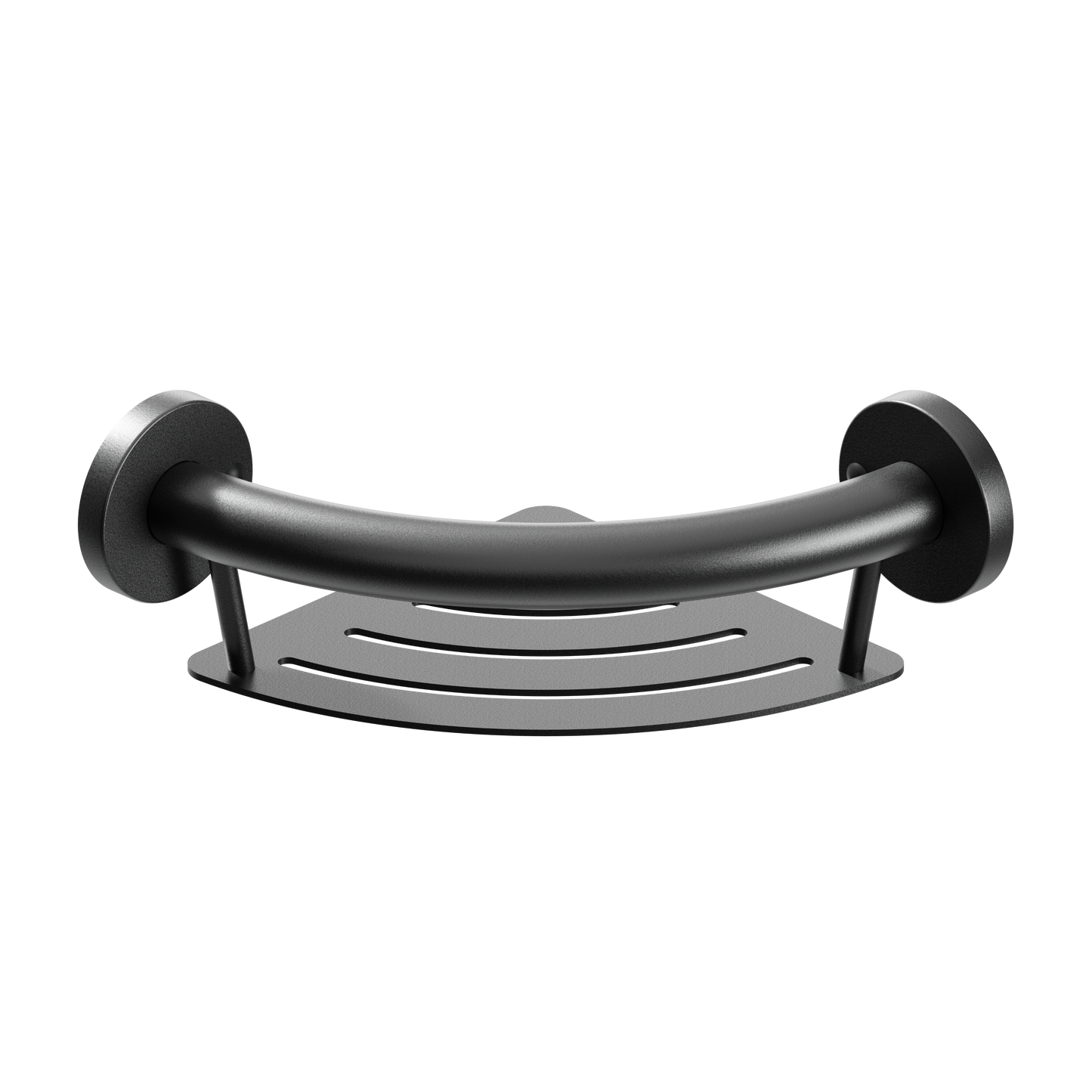 corner shelf grab bar black