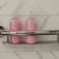 shampoo shelf grab bar in shower chrome