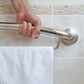 person using grab bar