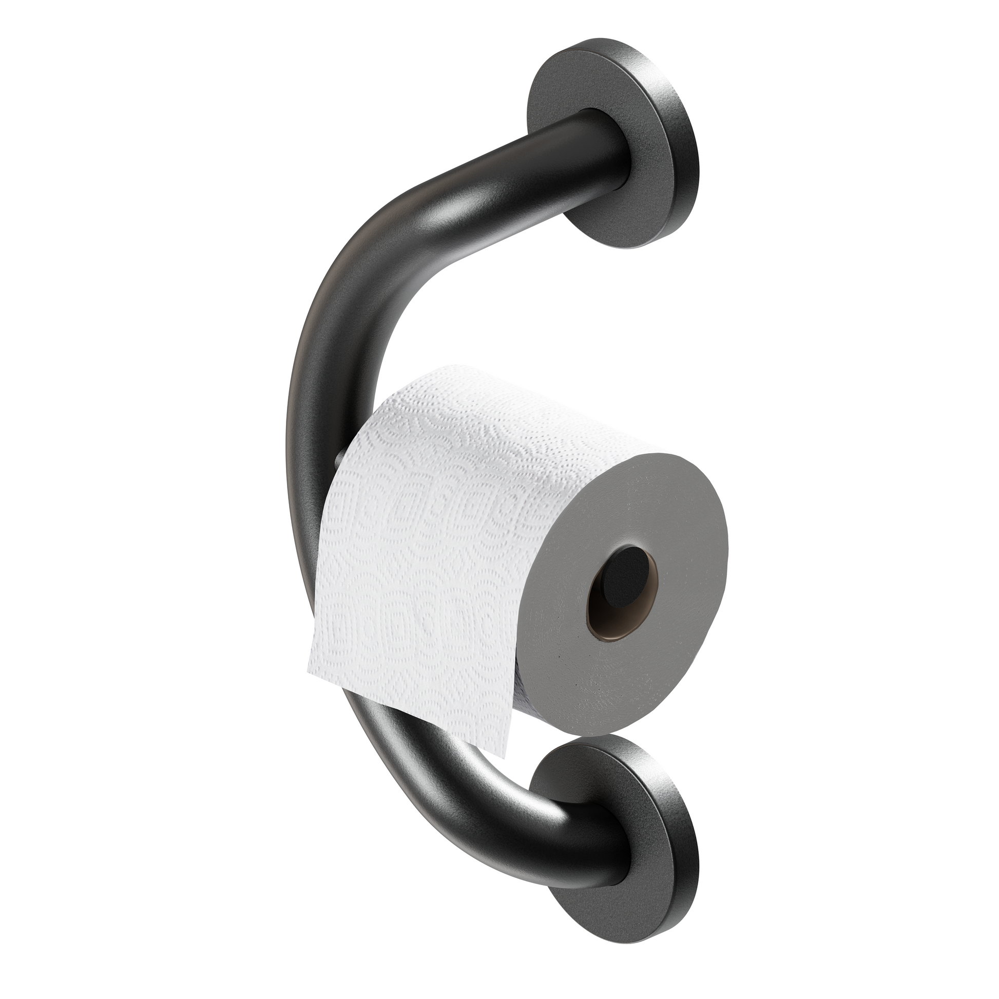 Toilet Paper Holder Grab Bar black