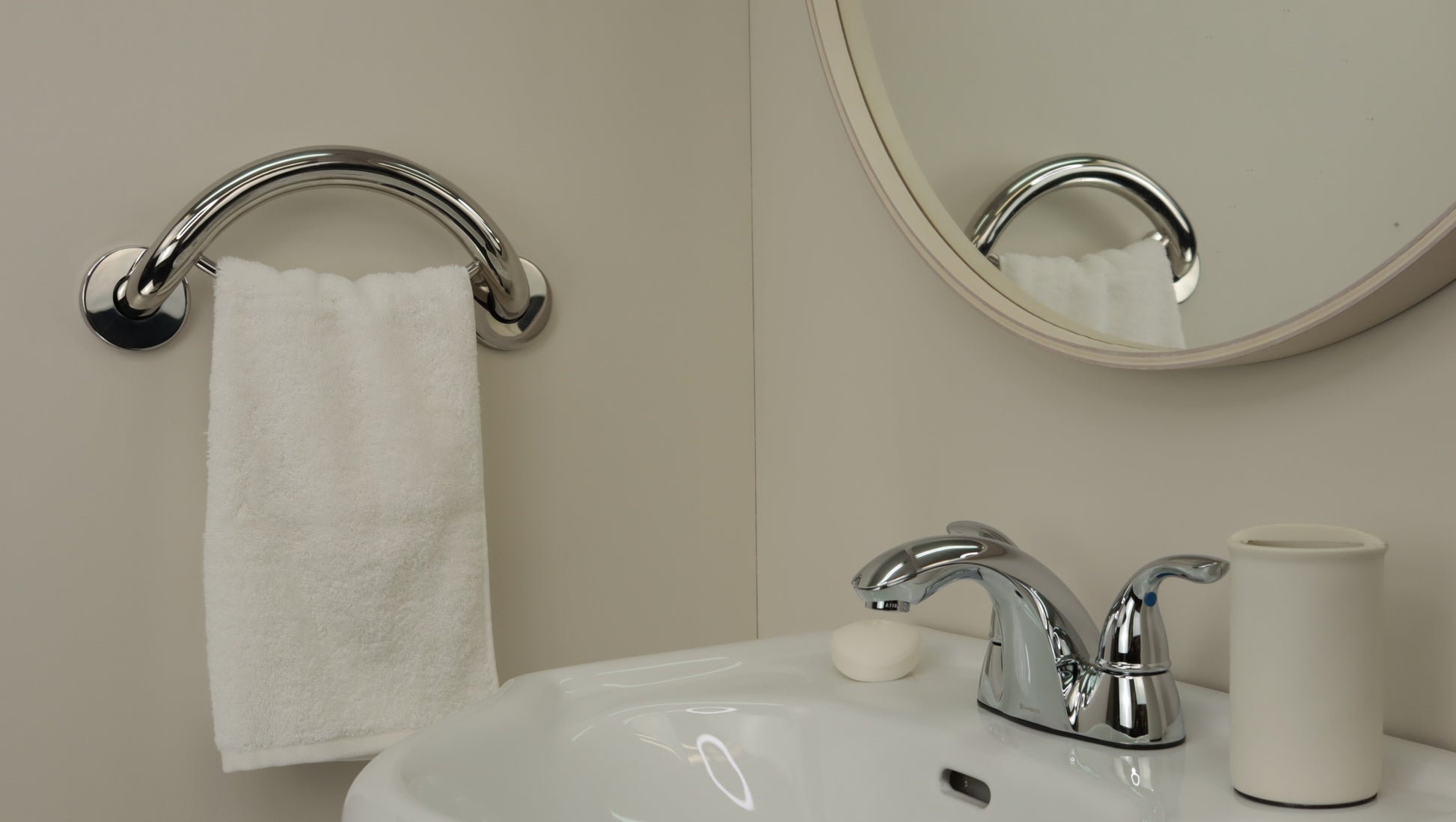 Towel Ring Grab Bar on wall