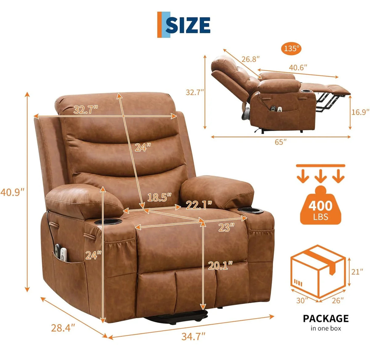 Power Lift Chair Recliner | Extra Large | by Latitude Run