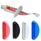 Toothpaste Squeezer 4 Pack shown in four colors, a sliding key that rolls paste up the tube for arthritic hands