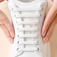 Elastic Shoelace Bands placed in shoe 