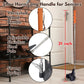 Foot Funnel features varnished wood handle, stainless steel pole, and strong spring
