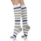 Compression Socks | Thick Stripe Cream & Heathered Grey