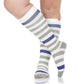 Compression Socks | Thick Stripe Cream & Heathered Grey