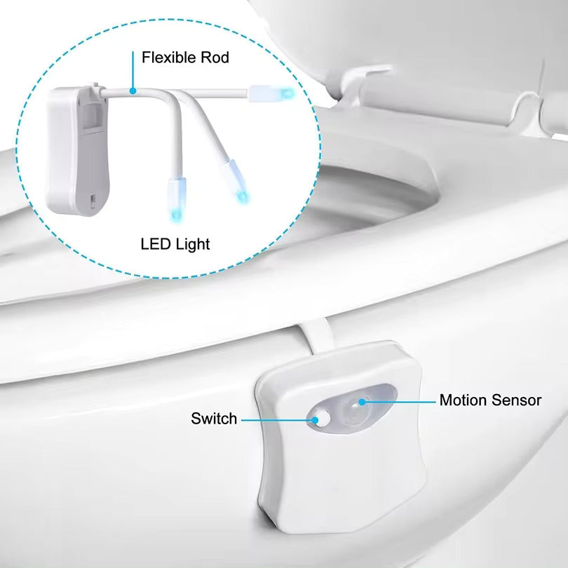 Toilet Bowl Light installed in toilet seat with sensor from AskSAMIE