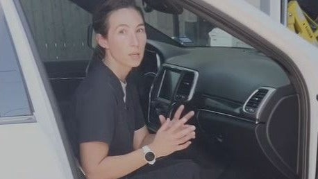 woman in car