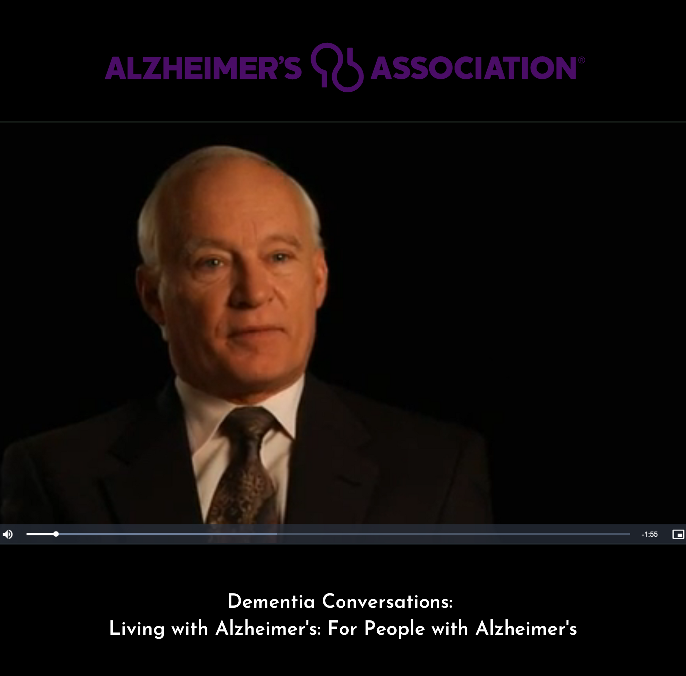 Picture of man talking about this Free Video Training: Living with Alzheimer's: For People with Alzheimer's