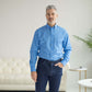 Adaptive Button-Down Shirt for Men in Blue | Magnetic Closure | Parkinson's & Arthritis MagnaReady - AskSAMIE: Answers for Accessibility