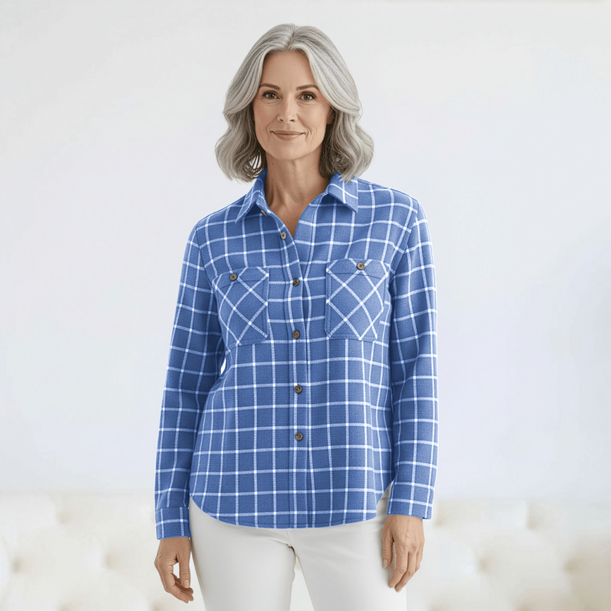 Adaptive Flannel Shirt for Women | Magnetic Buttons | Parkinson's & Arthritis MagnaReady - AskSAMIE: Answers for Accessibility