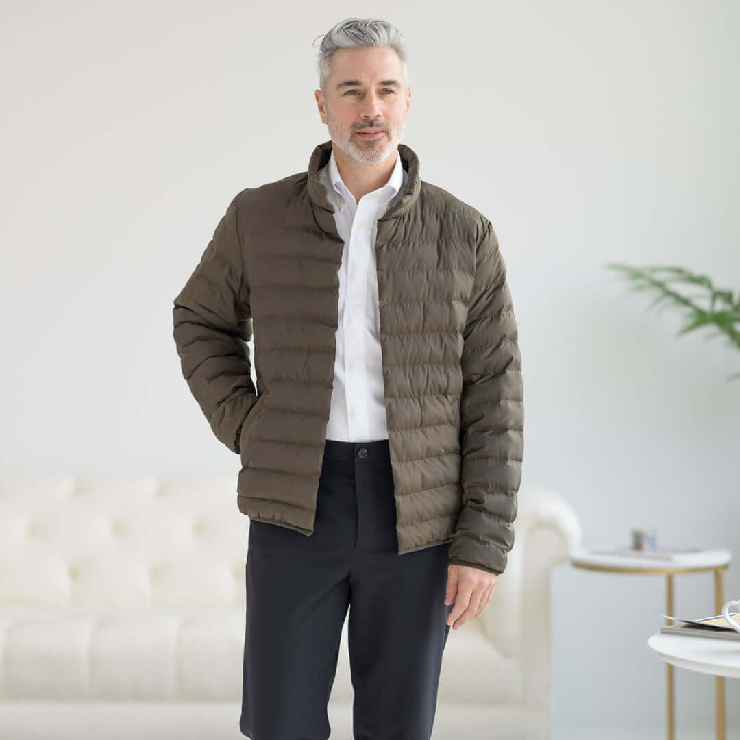 Adaptive Puffer Jacket for Men | Magnetic Closure | Parkinson's & Arthritis MagnaReady - AskSAMIE: Answers for Accessibility