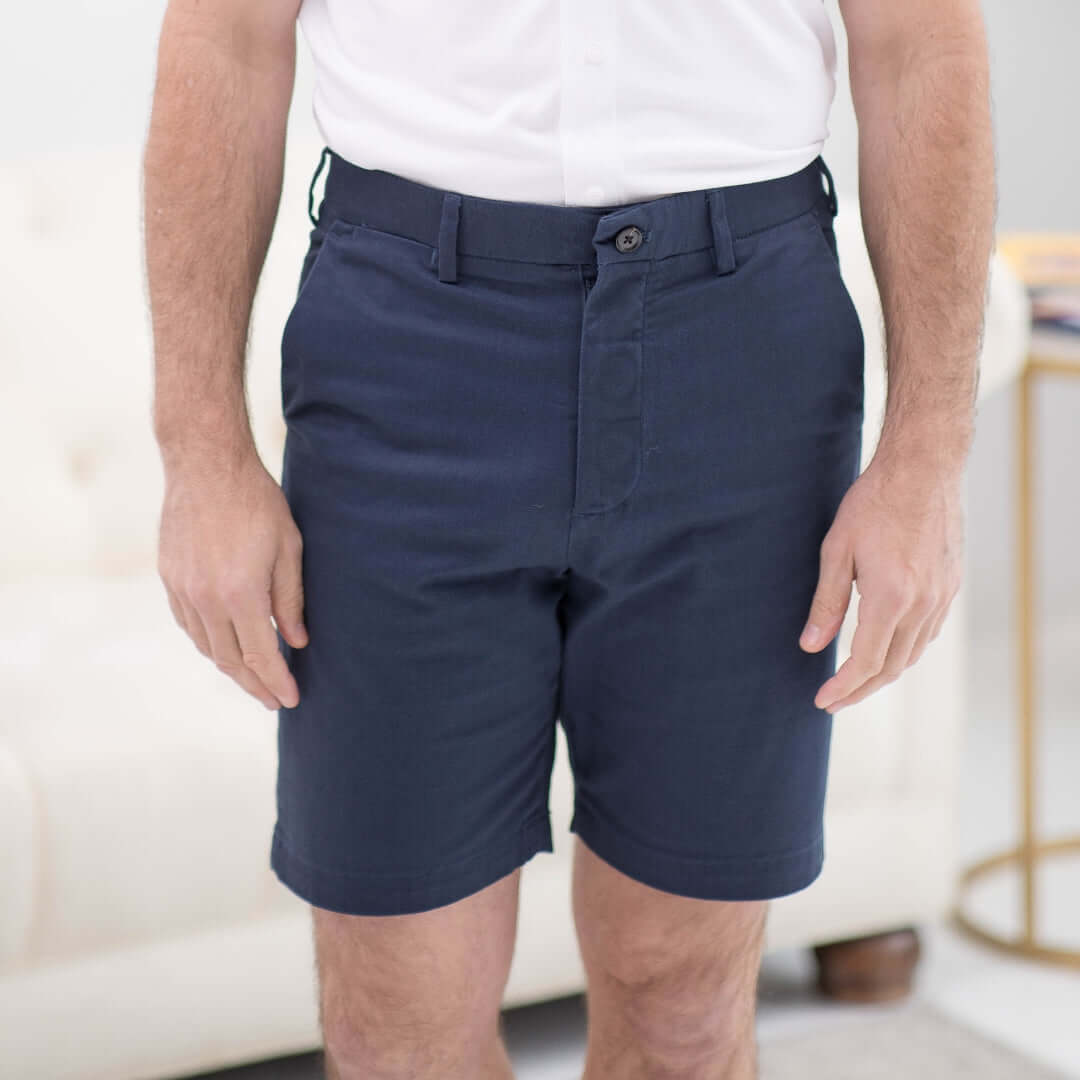 Adaptive Shorts for Men in Navy | Magnetic Closure | Parkinson's, Arthritis & Stroke MagnaReady - AskSAMIE: Answers for Accessibility