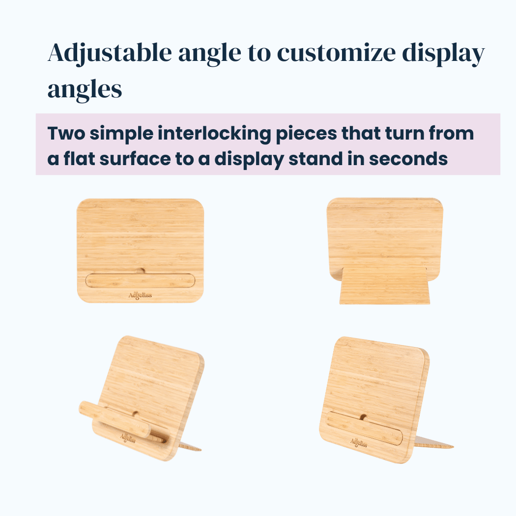 Adjustable Bamboo Stand | Display Stand and Ergonomic Tool Aegeliss - AskSAMIE: Answers for Accessibility