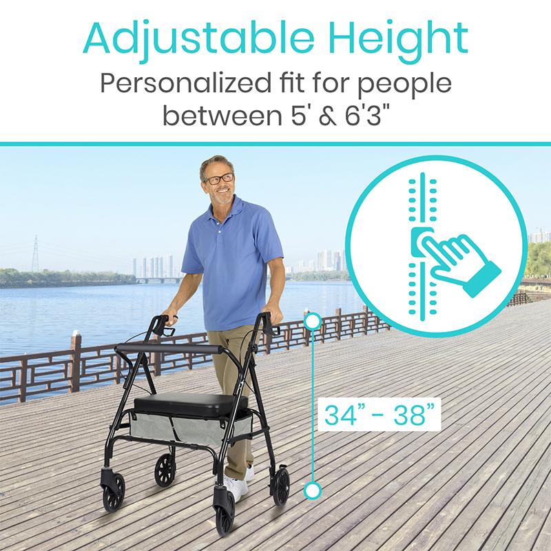Bariatric Rollator with 8" Wheels Vive Health - AskSAMIE: Answers for Accessibility
