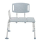 Heavy duty transfer bench set up for entry from the other side, showing the reversible back and arm for left or right transfers.