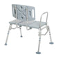 Rear view of the bariatric transfer bench showing the reinforced back frame and A-frame legs that add stability for users up to 500 lb.