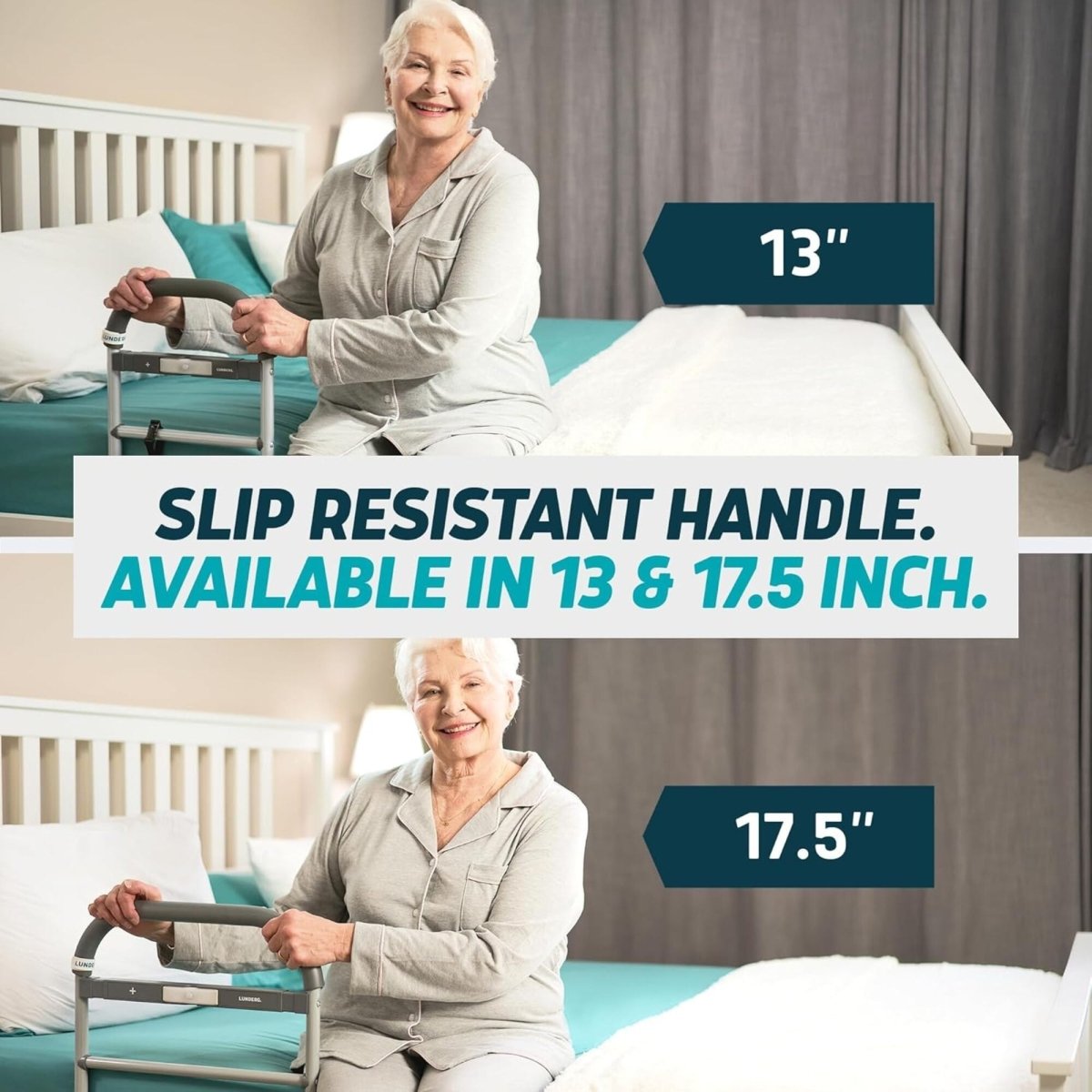 Bed Assist Rail with Motion-Sensor Night Light – Safety Rail for Seniors