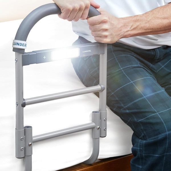 Bed Assist Rail with Motion-Sensor Night Light – Safety Rail for Seniors