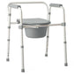 The Medline Guardian 3-in-1 commode with its powder coated folding steel frame