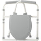 Side view of the Medline Guardian 3-in-1 folding steel commode showing the height adjustable legs with push-button settings