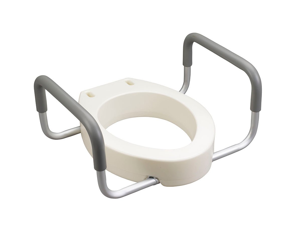Bolted Toilet Seat Riser with Arms - Elongated Fabrication Enterprises Inc - AskSAMIE: Answers for Accessibility