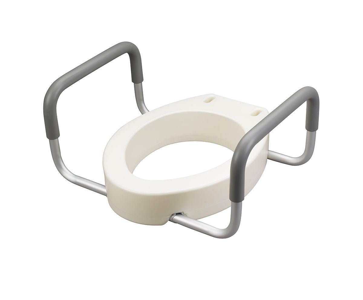 Bolted Toilet Seat Riser with Arms - Elongated Fabrication Enterprises Inc - AskSAMIE: Answers for Accessibility