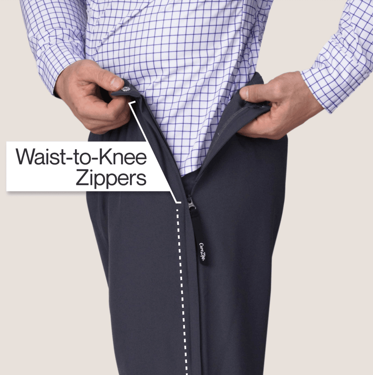 CareZips® Men's Access Pants - AskSAMIE: Answers for Accessibility