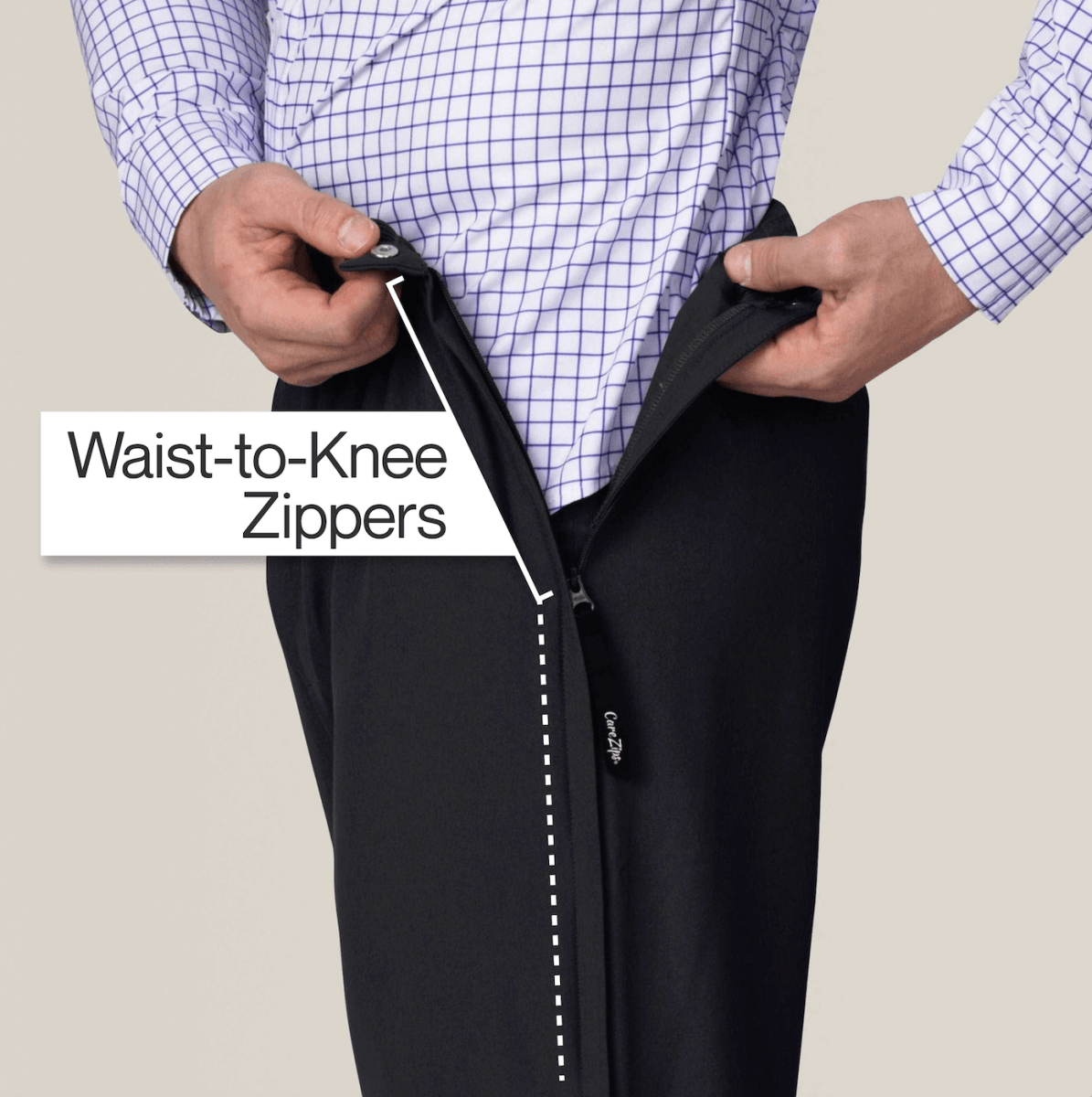 CareZips® Men's Adaptive Pants Joe & Bella - AskSAMIE: Answers for Accessibility
