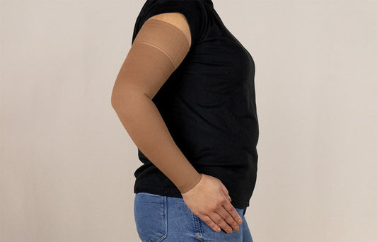Compression Arm Sleeve for Lymphedema and Swelling | Mocha Arm Sleeve LympheDIVAS - AskSAMIE: Answers for Accessibility