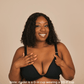Easy-On Mobility Bra by Springrose in black, front view with Velcro closure - AskSAMIE: Answers for Accessibility