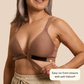 Easy-On Mobility Bra by Springrose Velcro front closure detail in mocha - AskSAMIE: Answers for Accessibility