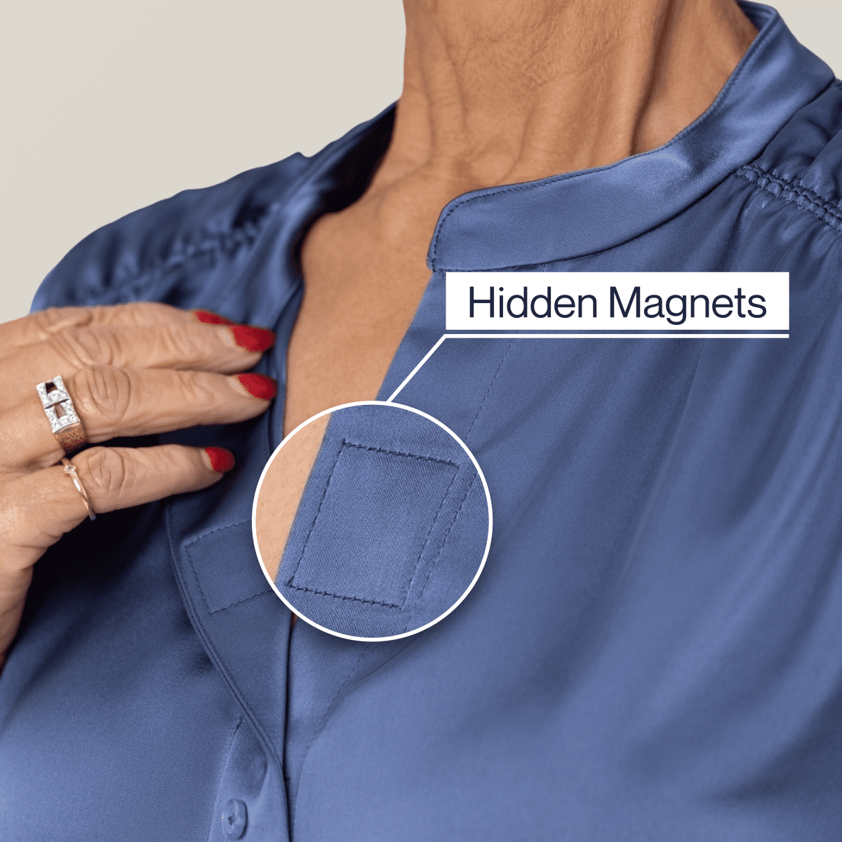 Everyday Magnetic Button Blouse for Women Joe & Bella - AskSAMIE: Answers for Accessibility