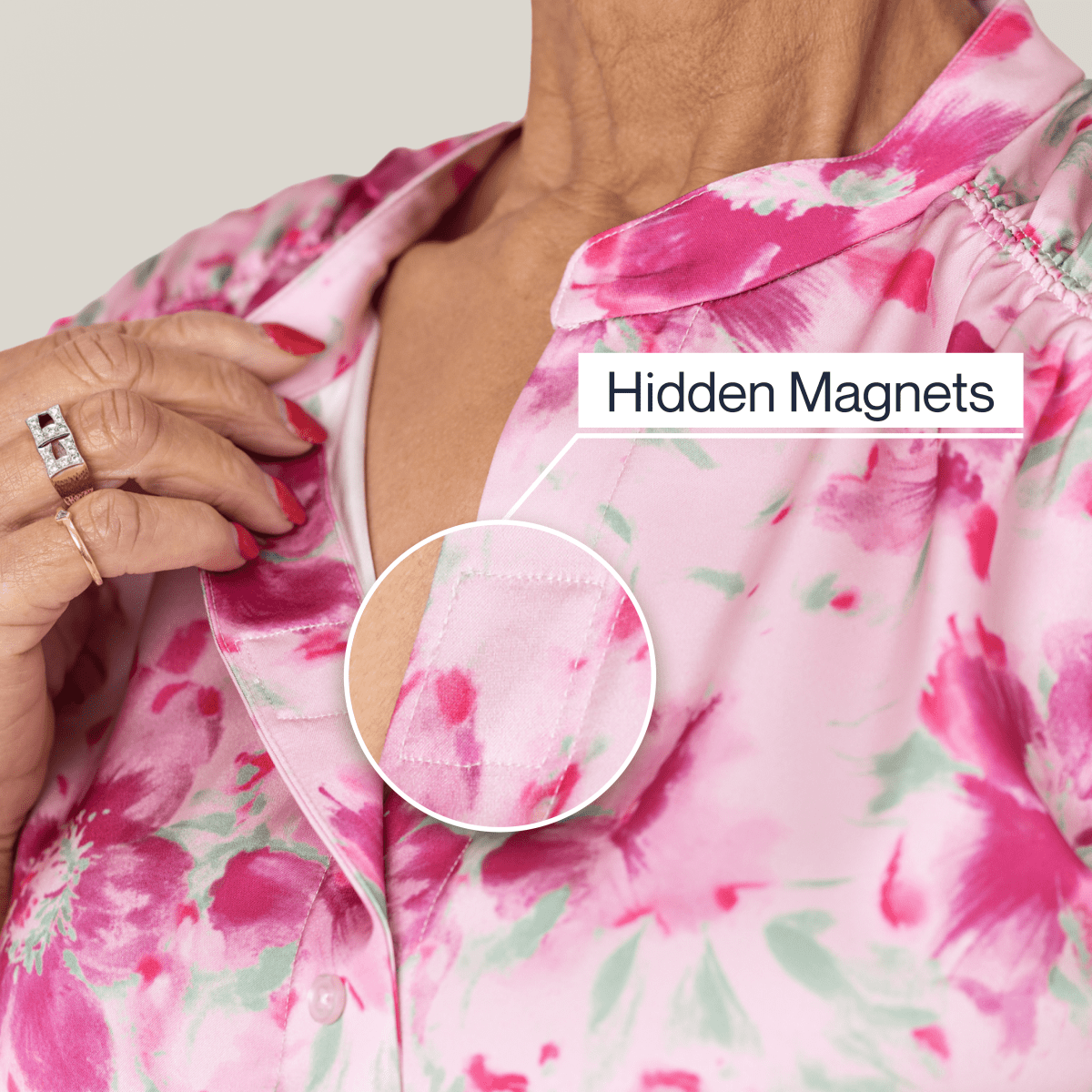 Everyday Magnetic Button Blouse for Women Joe & Bella - AskSAMIE: Answers for Accessibility