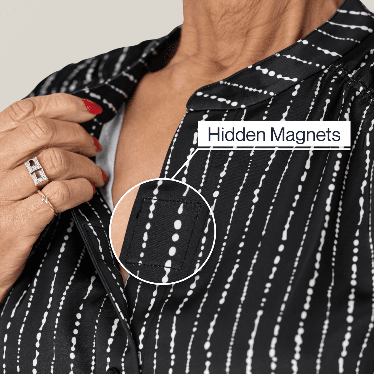 Everyday Magnetic Button Blouse for Women Joe & Bella - AskSAMIE: Answers for Accessibility